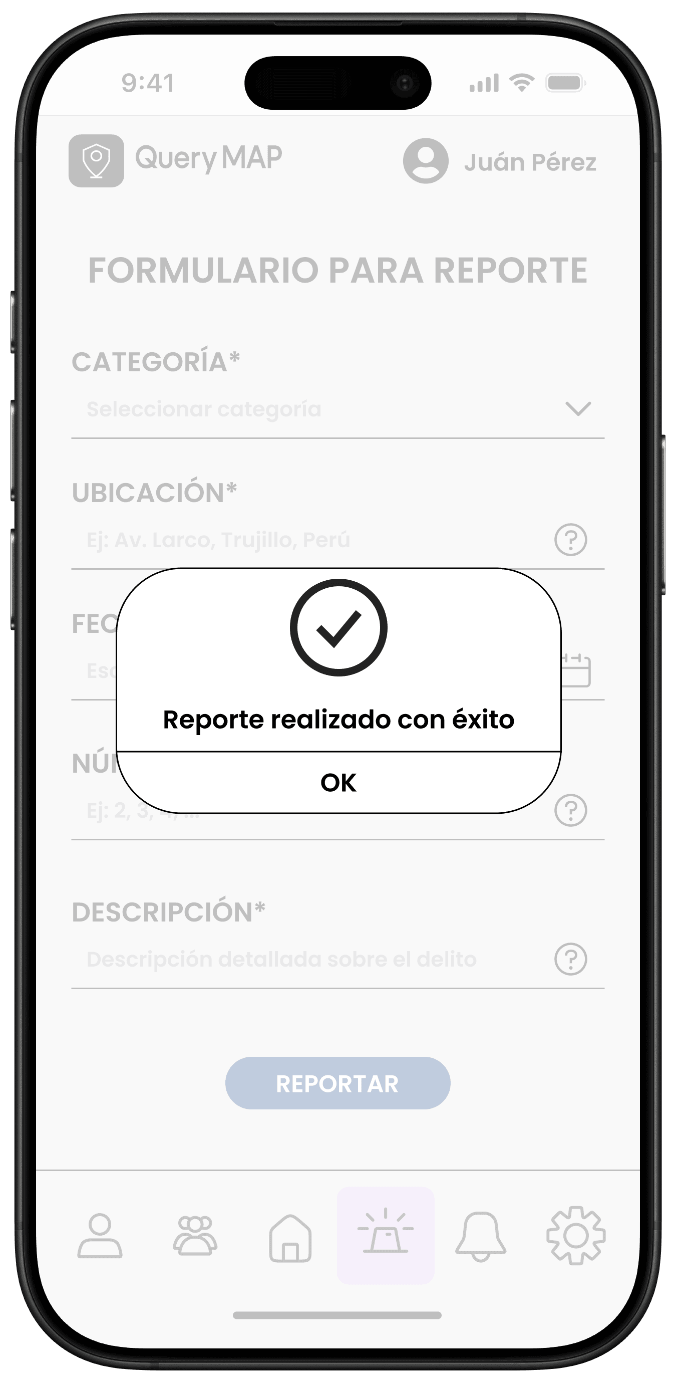 Image of User Interface of our prototype