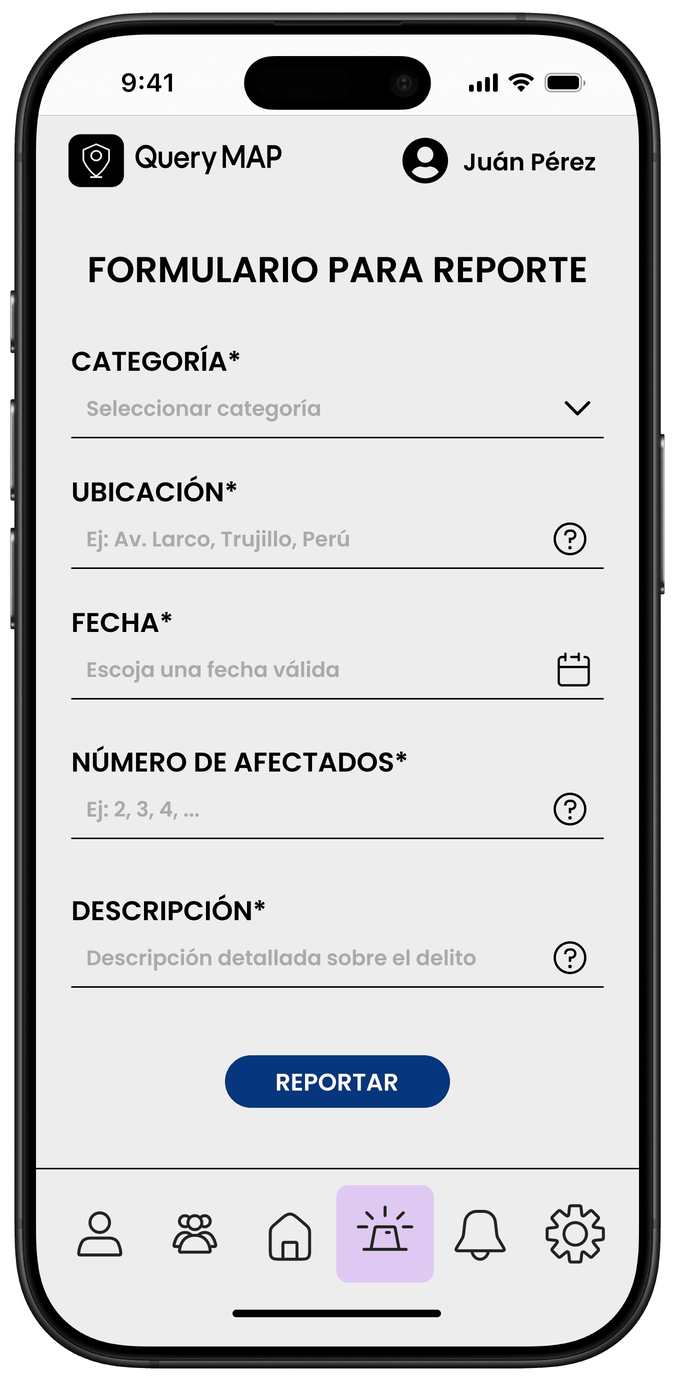 Image of User Interface of our prototype